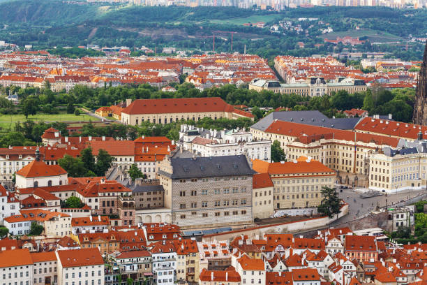istock Panorama of Prague Old Town with red roofs 918444536