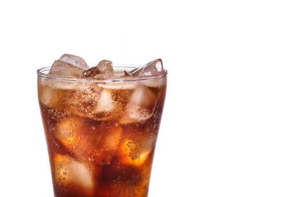istock Glass of soft drink. Studio shot isolated on white background 918447432