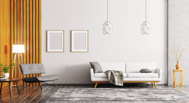 istock Interior of modern living room 3d rendering 918450542