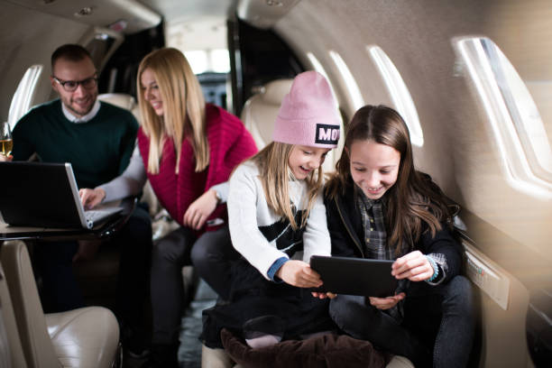 istock Family in the airplane 918451306