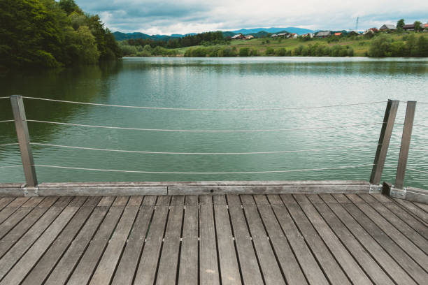 istock Wooden pier at the lake 918451584