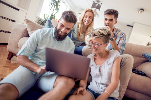 istock Friends having fun at home 918455482