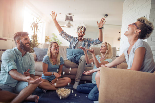 istock Friends having great time at home 918455582