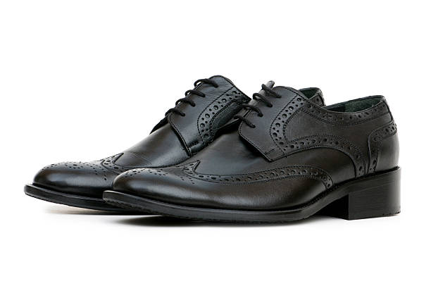 istock Black shoes isolated on the white background 91845825