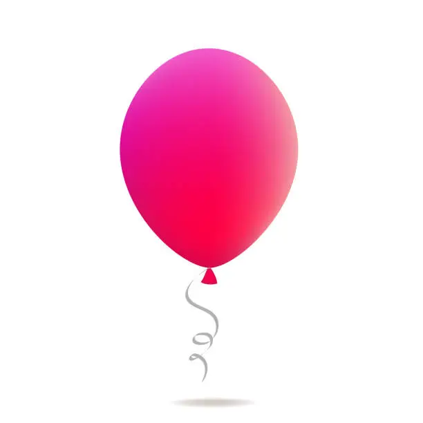 Vector illustration of Red balloon. Festive decoration. Vector illustration.