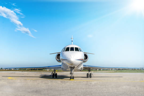 istock Private airplane & lens flare 918468872