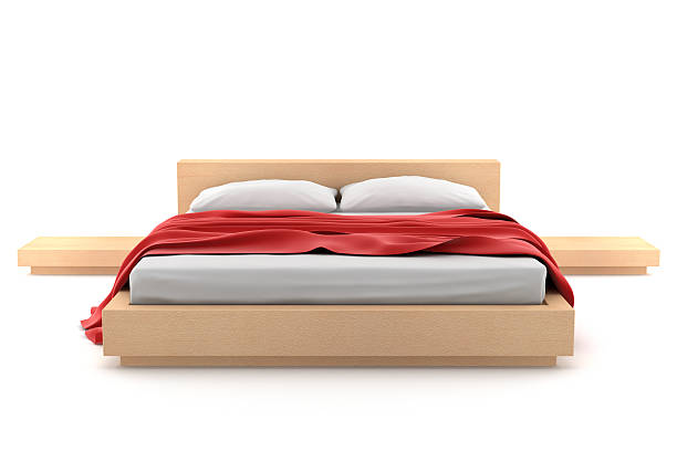 istock wooden bed isolated on white background with clipping path 91847756