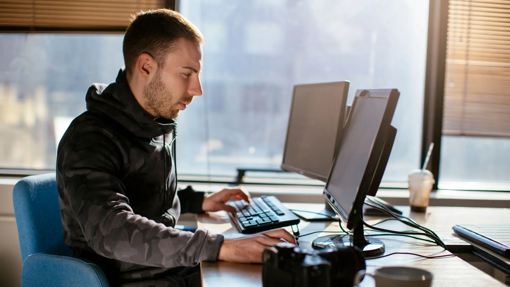 Graphic designer at work