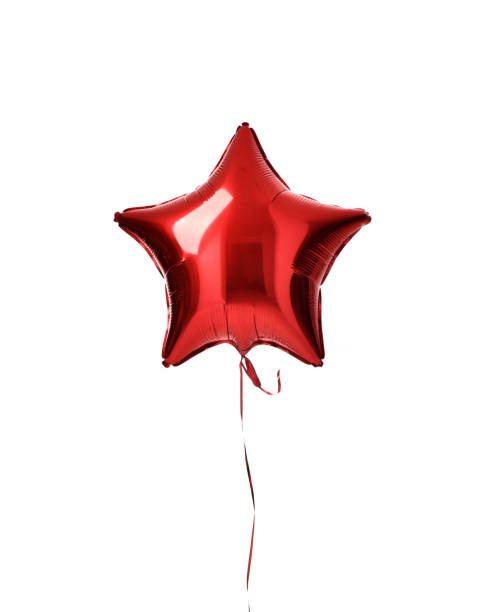 istock Single big  red star balloon ballon object for birthday isolated 918478238