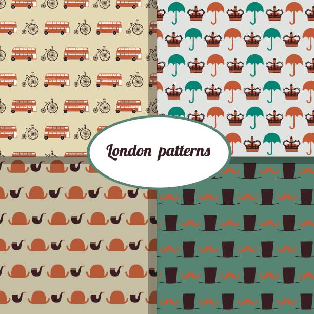 London Traditional Pattern 50+ Cycling And London Landmark Stock Illustrations, Royalty-Free ...