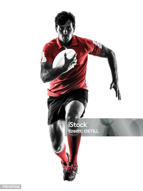 Silueta De Jugador Rugby Hombre Aislado Foto de stock y más banco de imágenes de Rugby - Deporte - Rugby - Deporte, Atleta - Papel social, Fondo blanco