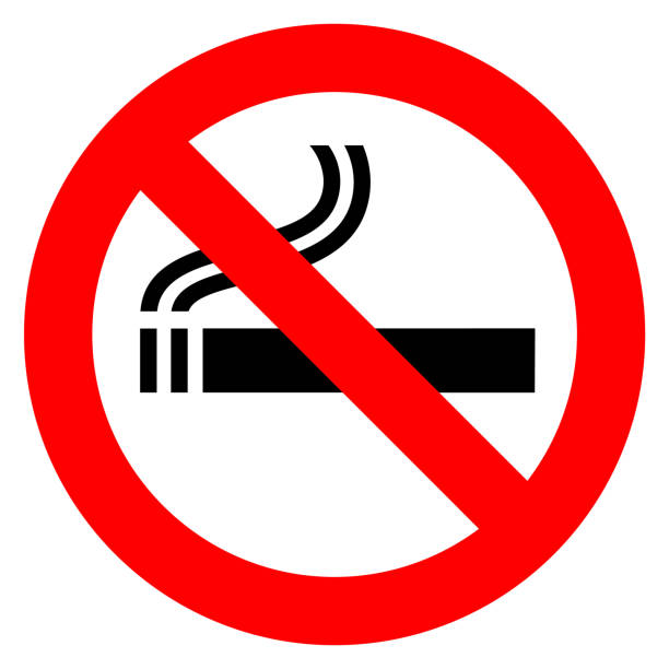 No smoking red sign No smoking red sign on a white background nonsmoker stock illustrations