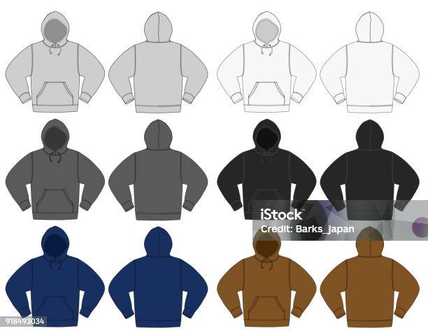 Illustration Of Hoodie Color Variations Stock Illustration - Download Image Now