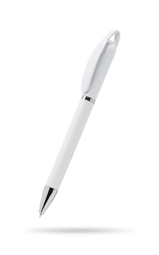 Pen isolated on white background. Template of ballpoint pen for your design. ( Clipping paths )
