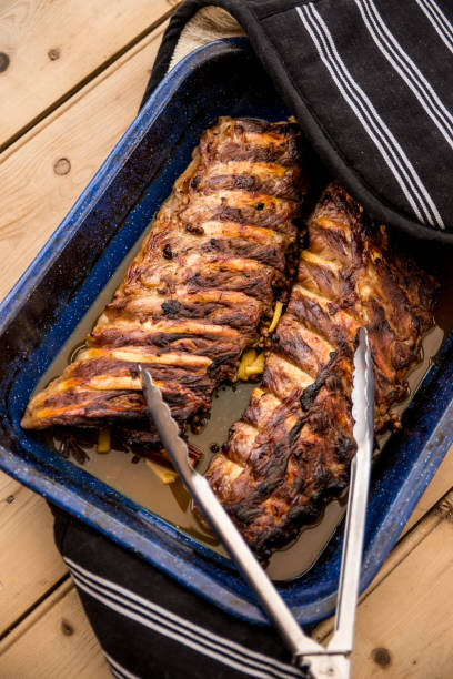 istock Home baked Pork spare ribs with barbecue sauce 918497752