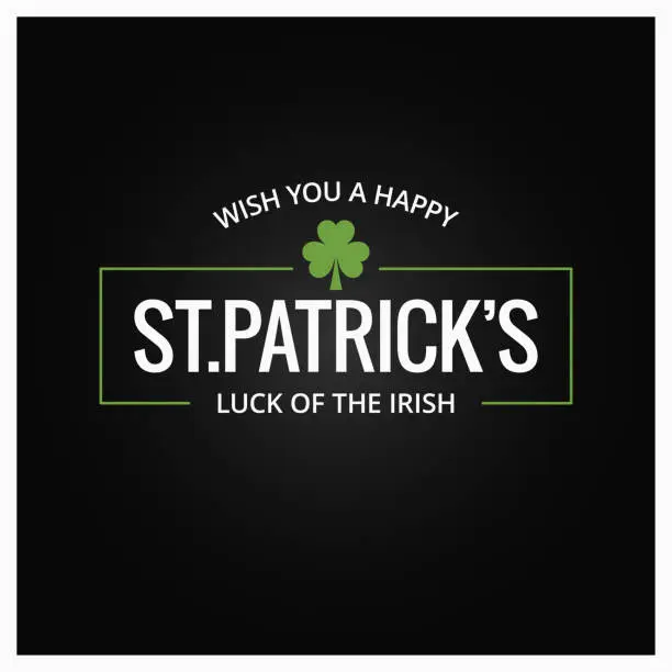 Vector illustration of Patrick day  on dark background