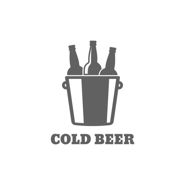 Beer bottle . Cold beer icon on white background Beer bottle . Cold beer icon on white background 8 eps a bucket stock illustrations