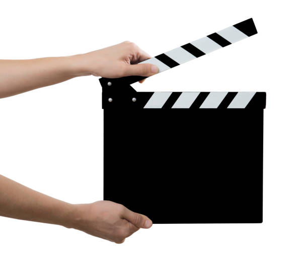 Movie Slate board in hand isolated Movie Slate board in hand isolated clapboard stock pictures, royalty-free photos & images