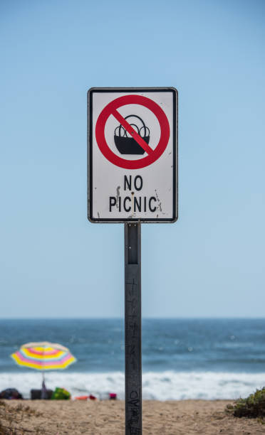 istock No picnic sign at beach 918505678