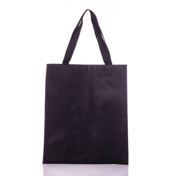 istock Black cotton bag. Studio shot isolated on white 918521256