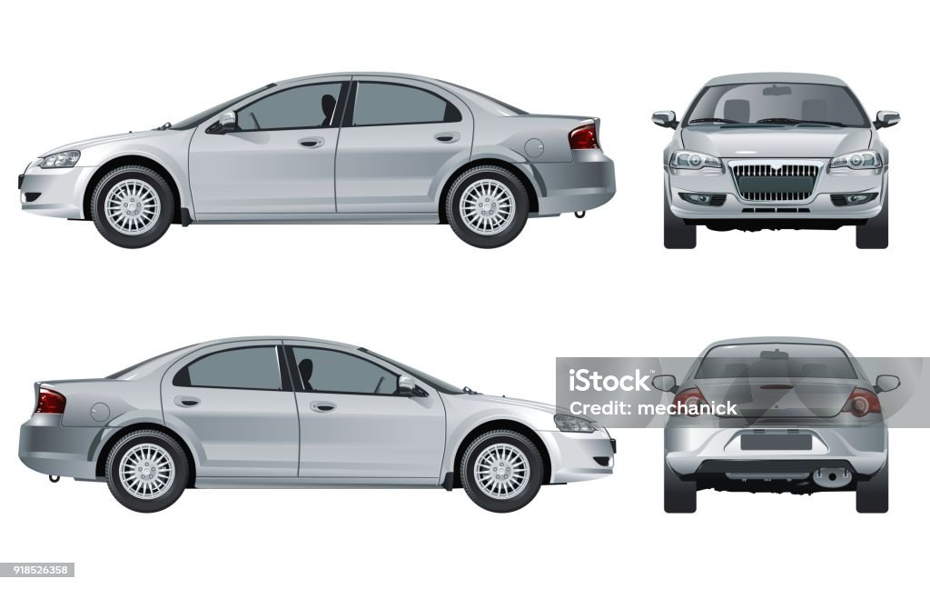 Vector car mockup isolated on white Vector car mockup isolated on white. Available EPS-10 vector format separated by groups and layers Car stock vector