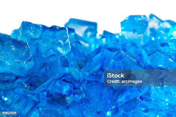 Макро Blue Rock Candy — стоковые фотографии и другие картинки Без людей - Без людей, Горизонтальный, Карамельный жгут