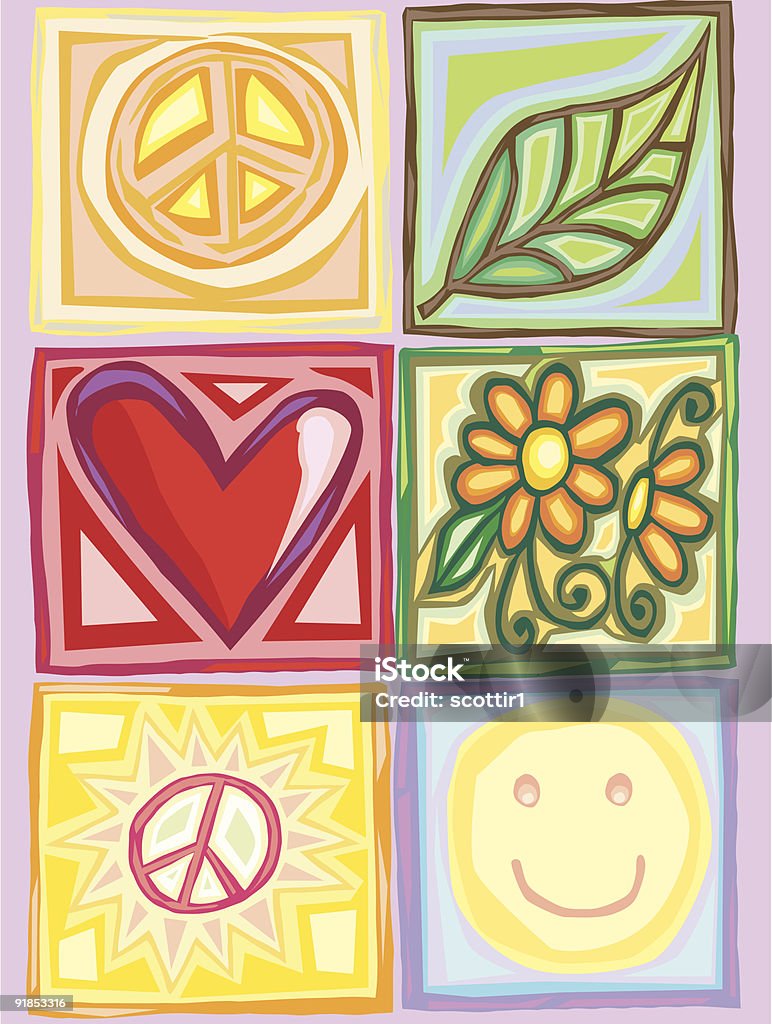 Bohème de paix et d'amour-forts - clipart vectoriel de Hippie libre de droits