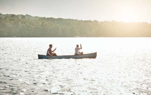 istock Nothing says relax like a canoe ride on the lake 918537830