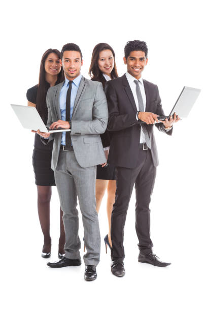istock four young economy students of different ethnicities isolated on white 918541458