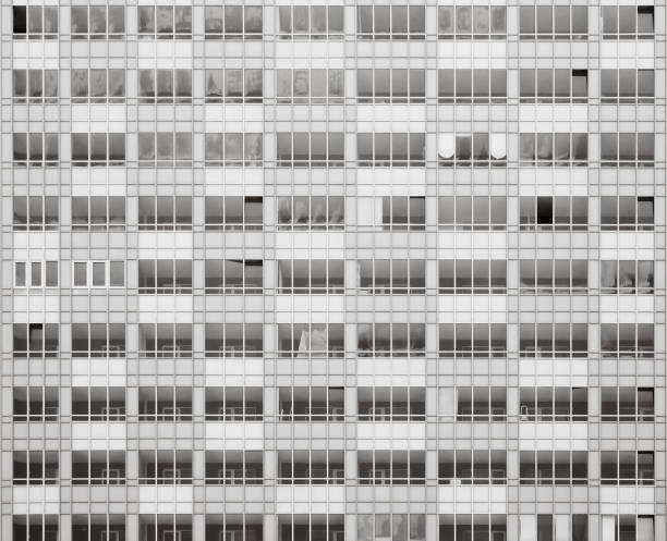 istock Windows of a new building in black and white 918545156