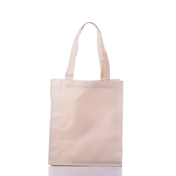 istock White cotton bag. Studio shot isolated on white 918545814