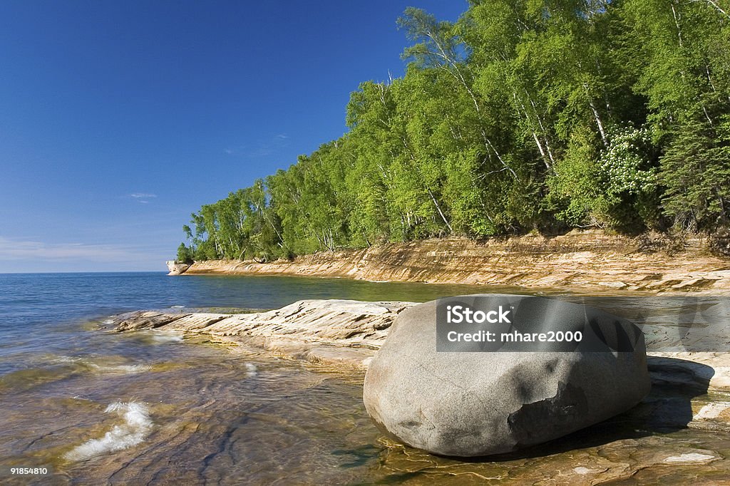 Orilla nacional de Pictured Rocks Michigan - Foto de stock de Aire libre libre de derechos