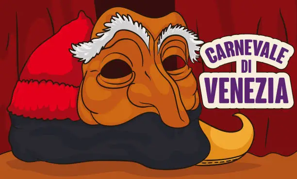 Vector illustration of Pantalone Garments to Perform a Scene in Venice Carnival Celebration