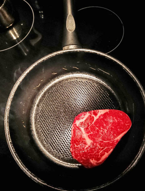 istock Raw red meat in a nonstick pan 918548616