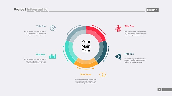 Five Components Diagram Slide Template Stock Illustration - Download ...
