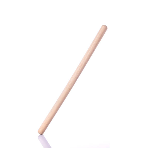 istock Long white wooden stick use for bakery. Studio shot isolated on white 918556766