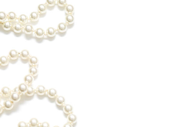 istock Pearls White Background On A Necklace 918557318