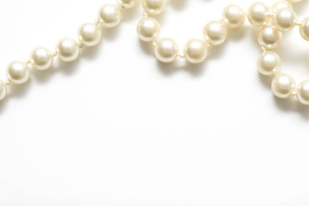 istock Pearls White Background On A Necklace 918557428