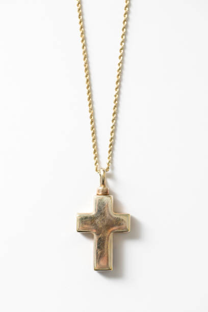 istock Gold Cross Jesus Necklace Religious 918557916