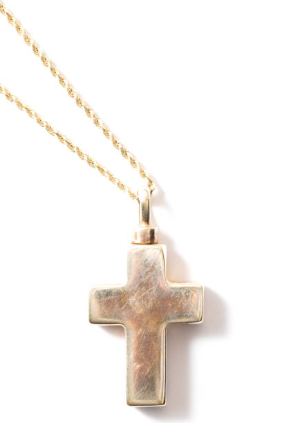 istock Gold Cross Jesus Necklace Religious 918557918