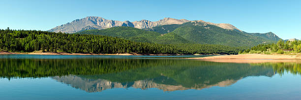 Panorama of Pikes Peak stock photo