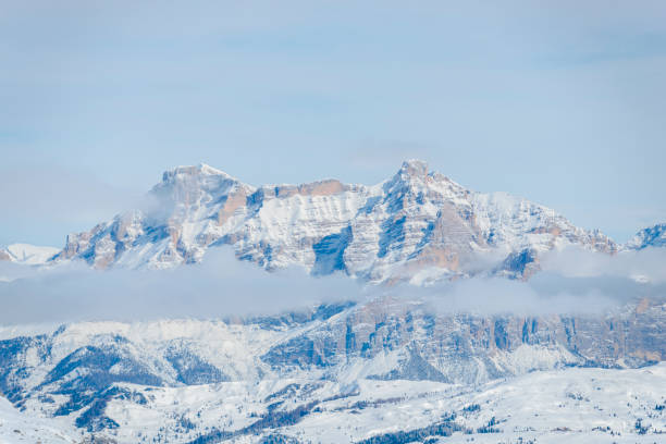 Winter landscape in Dolomites Mountains