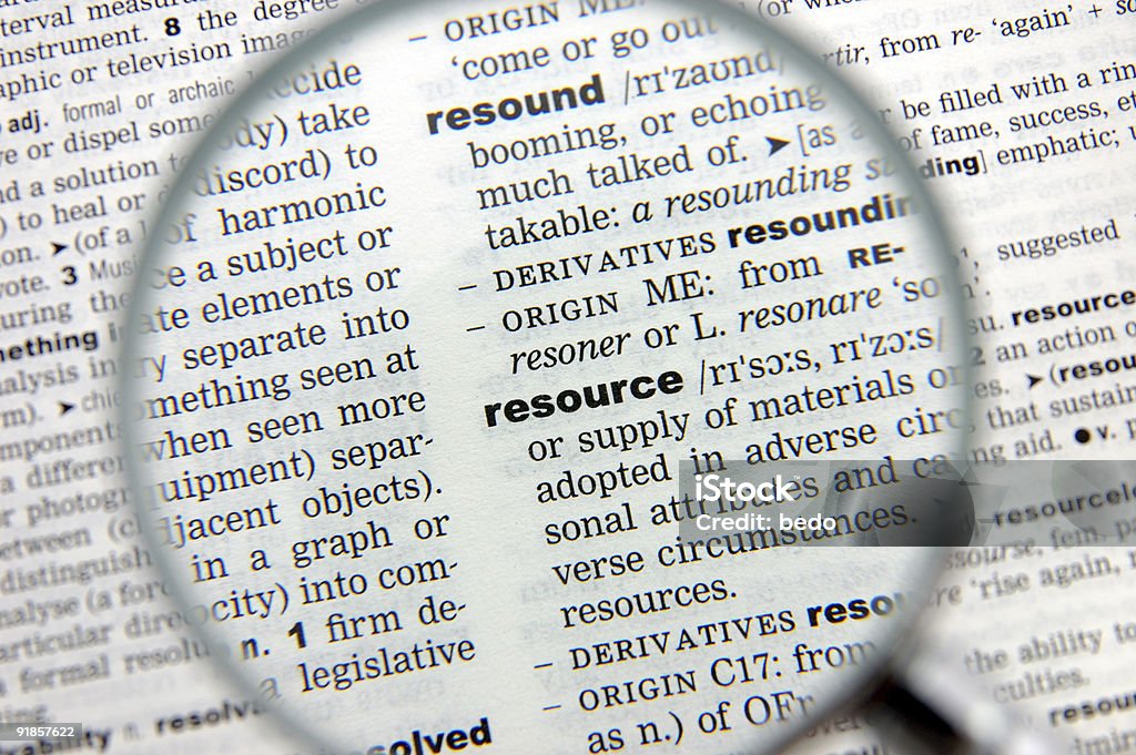 Definition von Ressourcen - Lizenzfrei Bildschärfe Stock-Foto