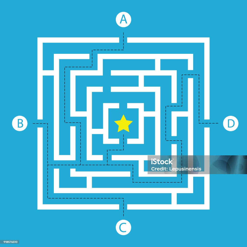 Yếu Tố Thiết Kế Hình Dạng Mê Cung Bốn Lối Vào Một Điểm Đến Và Một ...