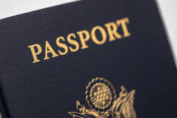 Hamburg - Germany, April 25th, 2013: Two new german biometric passports with the federal eagle on front isolated on white background.