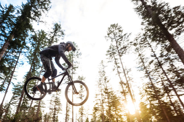 istock Mountain Biking Man Gets Big Air off Jump 918586722