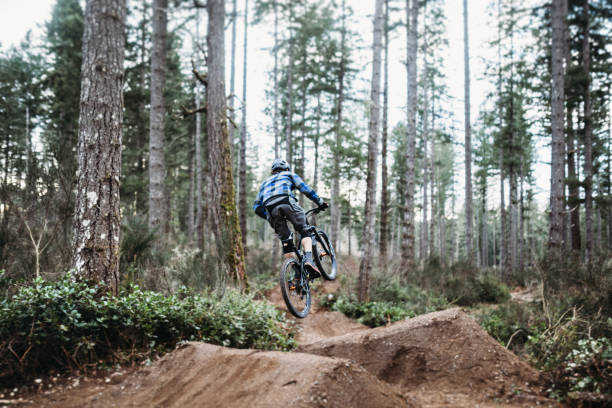 istock Mountain Biking Man Gets Big Air off Jump 918586732