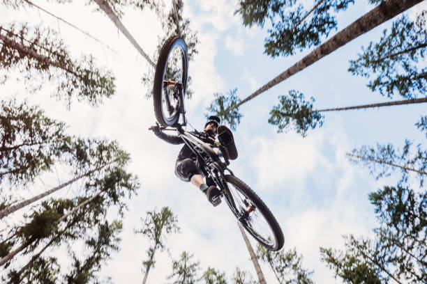 istock Mountain Biking Man Gets Big Air off Jump 918586848