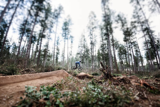 istock Mountain Biking Man Gets Big Air off Jump 918586858
