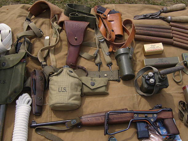 istock American airborne equipment WW2. 91858711